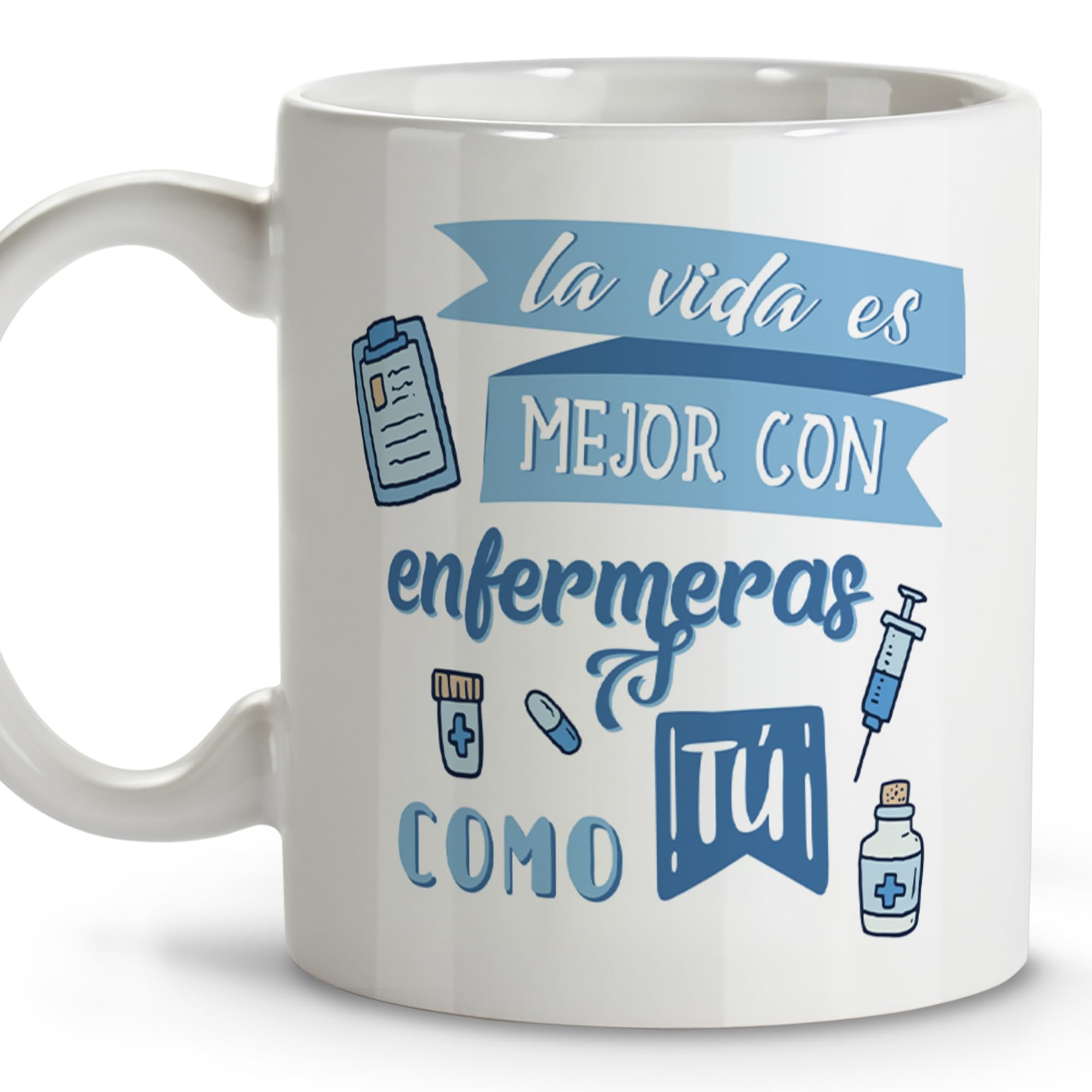 LolaPix Nurse Mug. Mugs for Nurses. Original Breakfast Mugs. Ceramic Mug 330 ml. Gifts with Phrases.