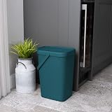 Addis 519354 18 Litre Kitchen Recycling Bin with Clip Lock Lid Teal view 4