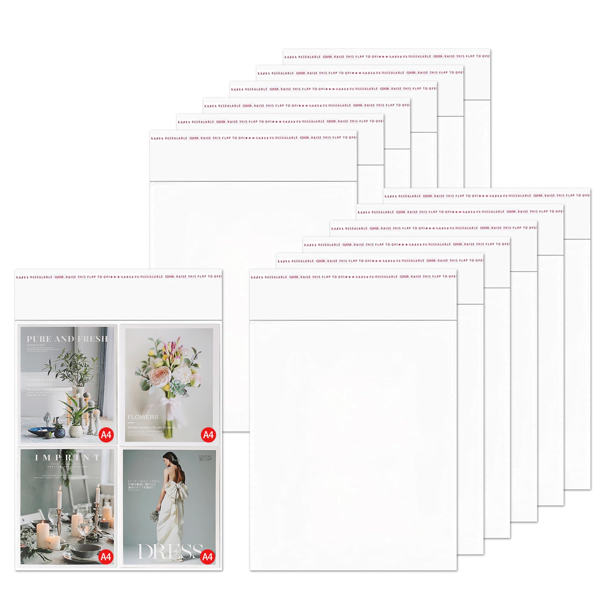 Photo 1 of 18x24 Clear Cellophane Bags 100pcs Large Self Sealing Cello Bags Self Adhesive Plastic Bag for Packaging Apparel Clothes Toys Gifts Baskets Party Favors School Supplies Artwork