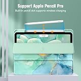FINTIE Hybrid Case for iPad Air 11 M4/M3/M2 Emerald Marble Clear Back view 7
