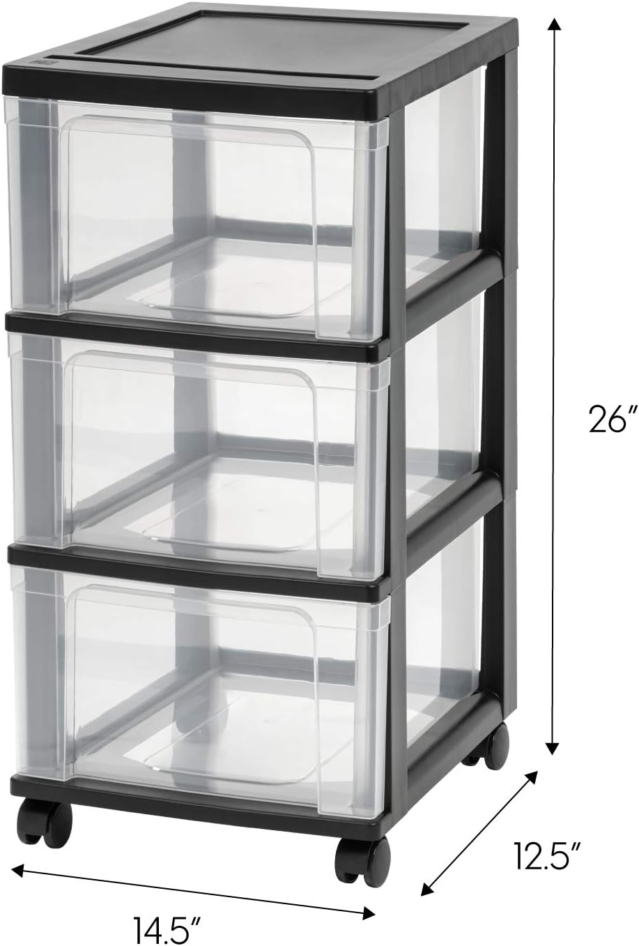 IRIS USA NC-3 3-Drawer Narrow Cart, 2 Pack, Black, 2 Count: Home & Kitchen