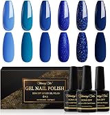 Shining She 6-Color Blue Gel Nail Polish Set 8ml Soak-Off UV/LED