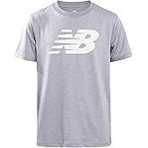New Balance Boys' T-Shirt - Active Performance T-Shirt for Boys - Youth Crewneck Dry Fit Short Sleeve Shirt (8-20), Size 8, Grey Heather