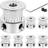 Yluvaok 6 Pack GT2 Timing Belt Pulley 20 Teeth,5mm bore,synchronous Pulley | suitable for 6mm belts, silver,for 3D printers, Automation，Precision Machinery,aluminum