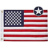 American Flag 16x24 Inches, Small USA American Boat Flag with Embroidered Stars, Double Sided Small US American Flags for Outside with 2 Brass Grommets and Stitched Stripes