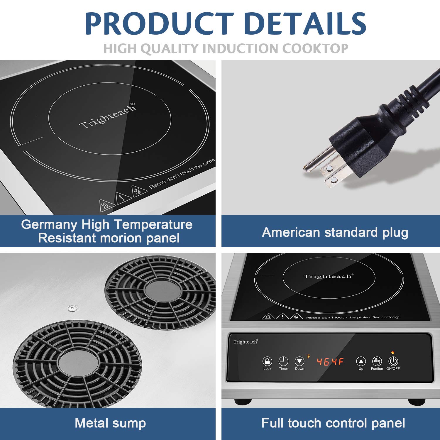 Trighteach Professional Portable Induction Cooktop, 1800W Single