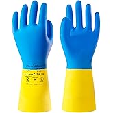 AnTools Neoprene and Rubber Blend Heavy-Duty Chemical Gloves, Protective industrial gloves for Resist Acid, Alkali, Hazmat, cleaning, dishwashing, Medium