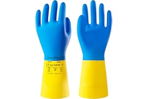 AnTools Neoprene and Rubber Blend Heavy-Duty Chemical Gloves, Protective industrial gloves for Resist Acid, Alkali, Hazmat, c
