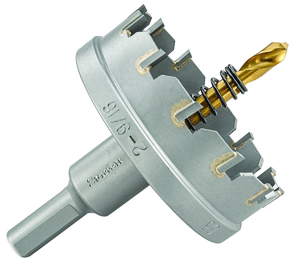 Starrett Tungsten Carbide Tipped Hole Saw, SM65 Sheet Metal Cutter With Arbor & Pilot Drill Bit