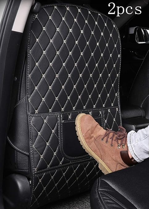 Amazon Seametal アンチキックマット シートバックプロテクター 保護マット キックガード カー用品 汚れ防止 蹴り防止 傷に強い 車収納袋 取付簡単 長いタイプ ２枚セット ポケット ケース カバー 車 バイク