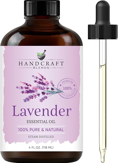 Handcraft Blends Lavender Essential Oil 118 ml Pure Premium Grade Glass Dropper