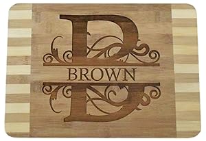 Personalized Custom Engraved Bamboo Wood Cutting Board - 13.5"x9.6"x0.68" - Beautiful, made to order & affordable