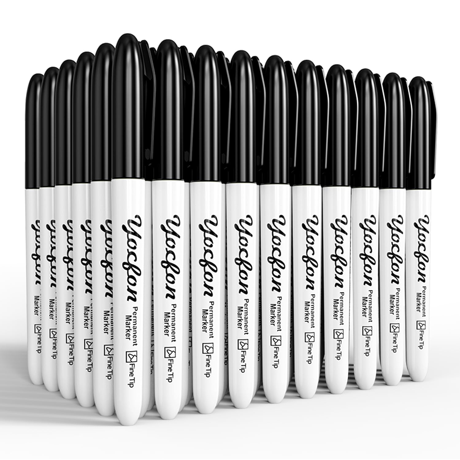 Yocfon Permanent Markers, 72 Count Black Permanent