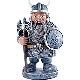 Brizoria Viking Victor Norse Warrior Dwarf Gnome Statue - Handmade Resin Craft, Garden Yard Decor, Home Desktop Ornament, Ideal Gift for Parents & Friends