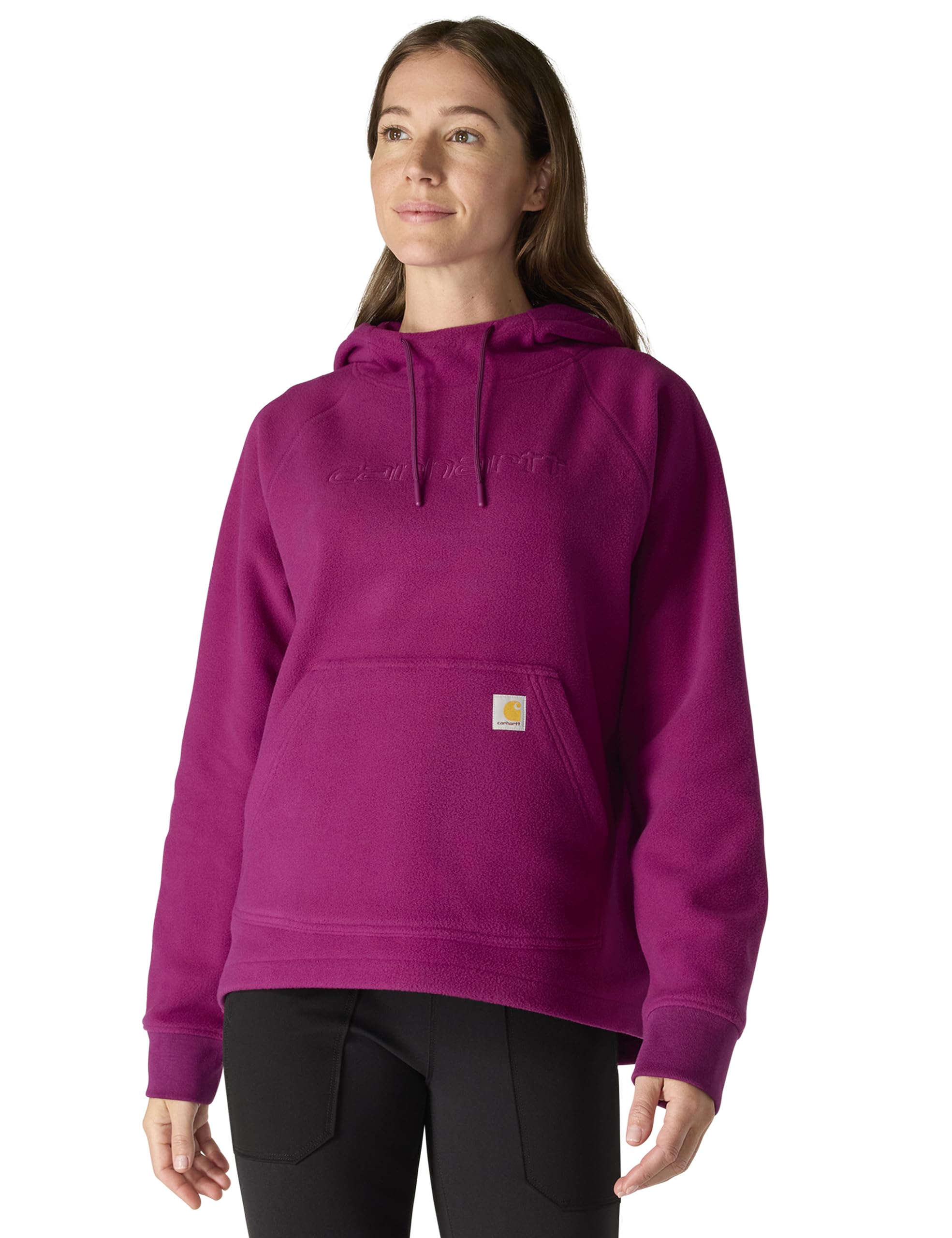 Carhartt Women’s Force Oversized-Fit Fleece Hooded Sweatshirt, Gooseberry, X-Small