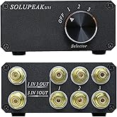 SOLUPEAK U31 Premium RCA Switch Box, 3 in 1 Out Audio Switch, Stereo Switch Box with Signal Lossless, Sturdy Aluminum case Strong Anti-Interference, Compact Connector Distributor RCA Splitter Boxes