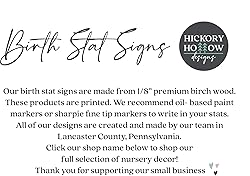 Birth Stat Sign Personalized for Newborn Baby
