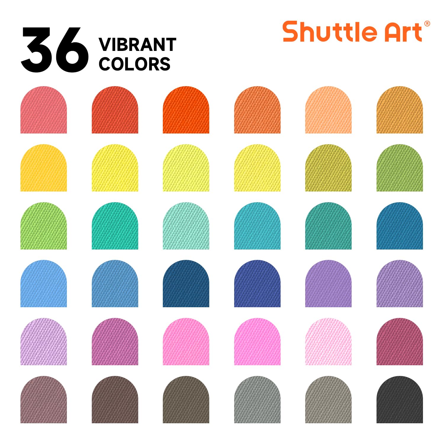 Shuttle Art 36 Colors Fabric Markers, Permanent Shirt Markers for Clothes Sneakers Jeans with 11 Stencils 1 Fabric Sheet, Fabric Pens for Kids Adult Painting Writing