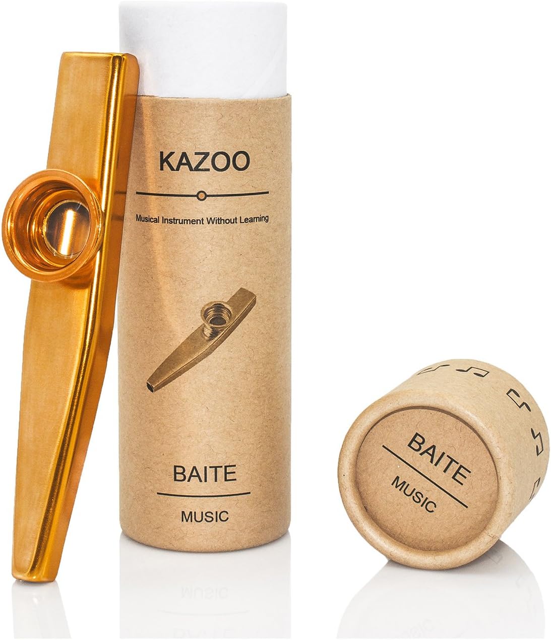 Exquisite Aluminum Alloy Kazoo with A Beautiful Gift Box (A Good Companion for a Guitar, Ukulele) (Gold)
