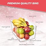 Amtido Clear Plastic Storage Bins 6 Pack Fridge Pantry Organization view 4