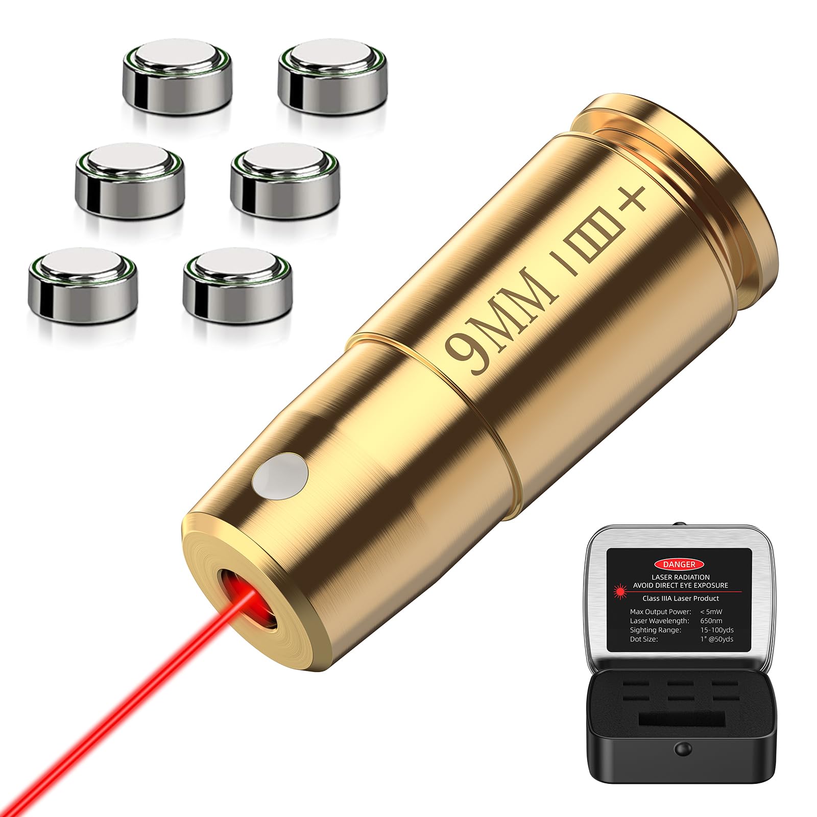 Photo 1 of EZshoot 9mm Laser Bore Sighter Red Laser Bore Sight with 3 Sets of Batteries
