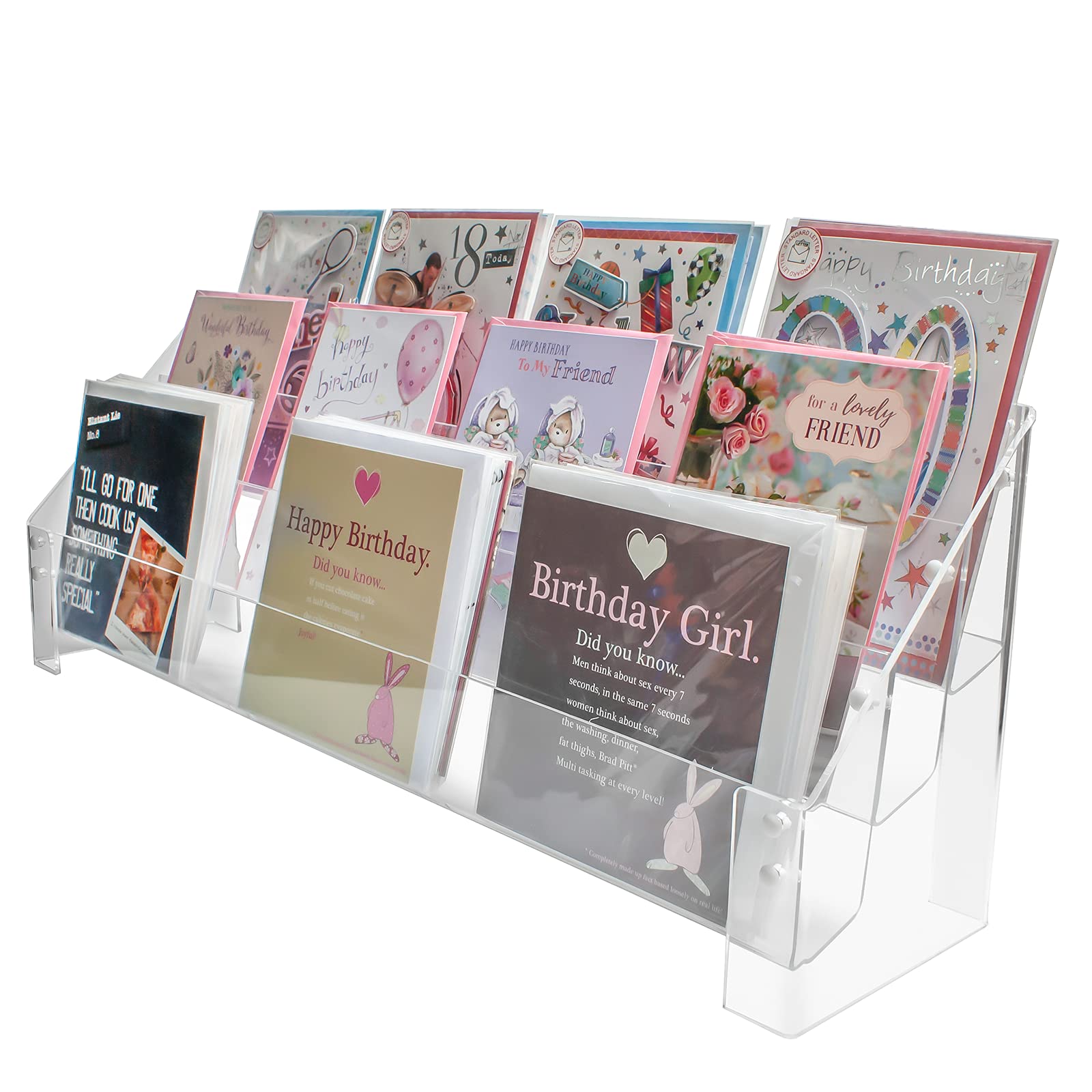 Display Stands Greeting Card Rack - Universal Fit - 3 Tiers 600mm Wide (DSL3+) (600mm)