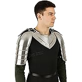 Queen Armour Medieval Iron Gorget Spaulders Arm Shoulder Set Viking Crusader Pauldrons Armor Silver Knight Armor Chainmail Shirt Medieval