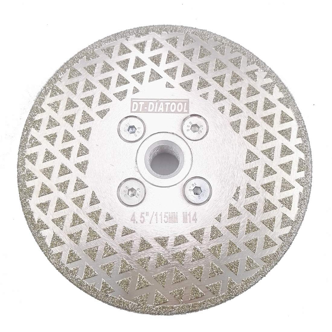 DT-DIATOOL Diamond Cutting and Grinding Discs 4.5 Inch / 115mm x M14 Both Side Coated Electroplated for Granite Tile Marble Stone