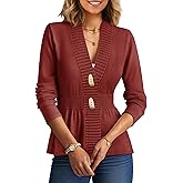 COCCKO Cardigan Sweaters for Women Casual Open Front Sweater 2025 Button Down Lightweight Knitted Coat Tops