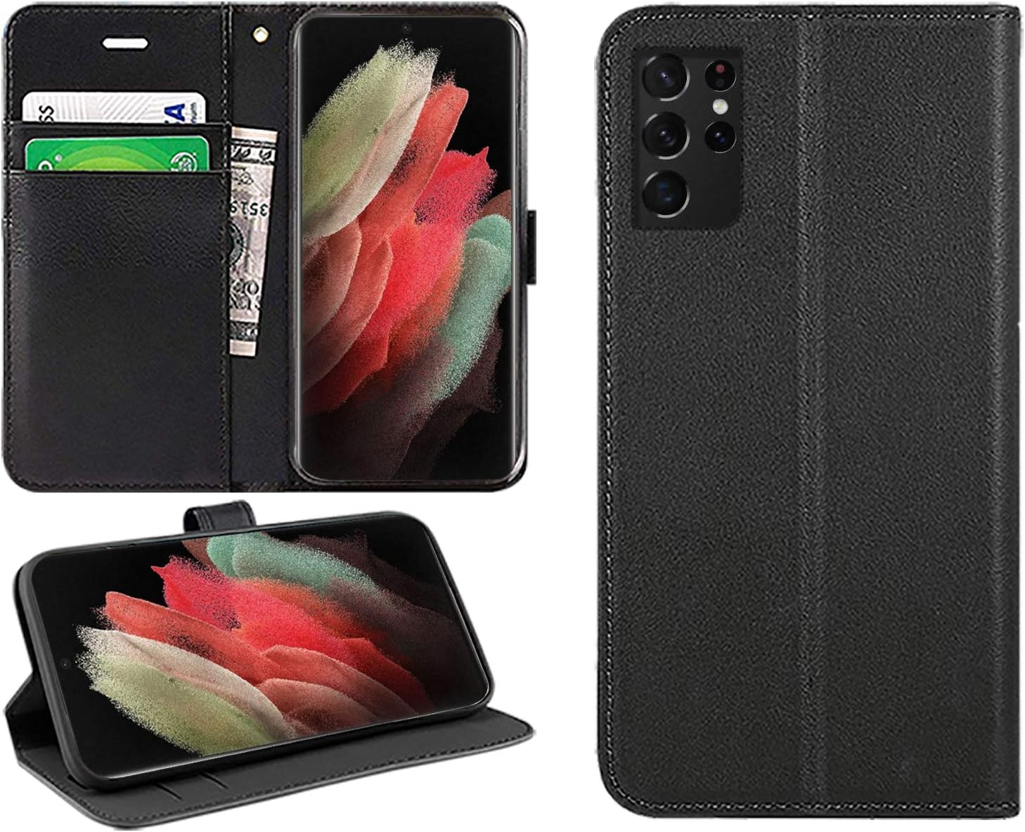 DN-Technology For Samsung Galaxy S21 Ultra Case Phone Case Flip Case Phone Cover Leather Wallet Book Case Compatible With Screen Protector ID/Card Holder Slots