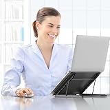 Jumkeet Laptop Stand Foldable Ventilated Aluminum Desk Holder 7-17" Black view 7