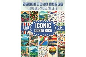 Iconic Costa Rica Scrapbook Paper: Tropical-Themed Sheets for Crafting, Junk Journaling, Collage Art, Decoupage, and Paper Cr