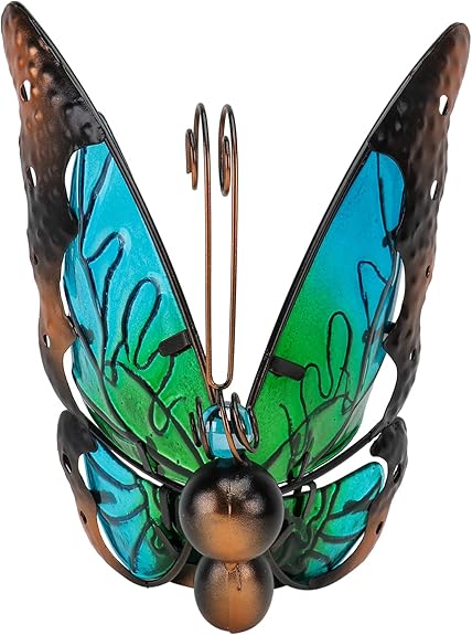 minkissy Butterfly Solar Light Outdoor Garden Solar Light Metal