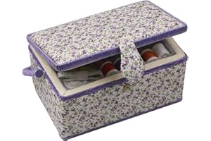 Sewing Basket - Sewing Supplies Organizer Sewing Kit Storage Container - Ideal for Needles, Thread, Scissor, Tape Measure, Th