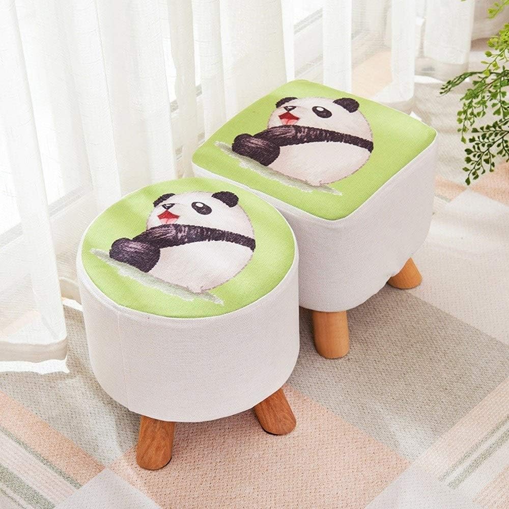 ENAL1 Telas Ronda Taburete de Madera for Adultos Niños Pequeños Sofá