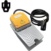 HimaPro Foot Control Switch Pedal, 15A 110-250V, Aluminum Cast, 6ft Cable | Deadman Momentary Style, IP65 Waterproof, SPDT (NO/NC). Ideal for Woodworking, Sewing, Textile Tools, Routers, and Sanders