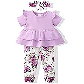 SODLON Baby Girl Clothes Outfit Toddler Infant Clothing Ruffle Top Pants Sets Gifts Outfits for Little Girls
