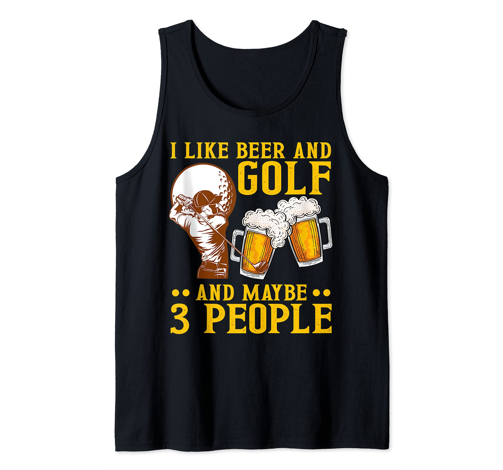I Like Beer And Golf Ball Swing Golfing Course Sports Golf Tank Top