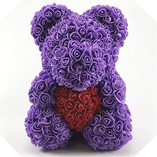 big bear made of roses