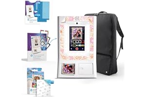 HP Sprocket Photo Booth Machine Instant Color Photo Printer (White) Gift Bundle + Zink Paper (110 Sheets) + Padded Carrying Case + Premium Screen Protector (2) + Decorative Sticker Frames (15)