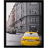 Golden State Art 20x24 Black Wood Picture Frame,Real Glass,1.25'' Wide | 1 Pack 20x24 Solid Wood Photo Frame, Display for Pic