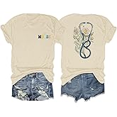 Migxsaf Nurse Graphic Shirts for Women Boho Floral Nurse Life T Shirt Stethoscope Oversized Graphic Tees Nurses Day Gifts