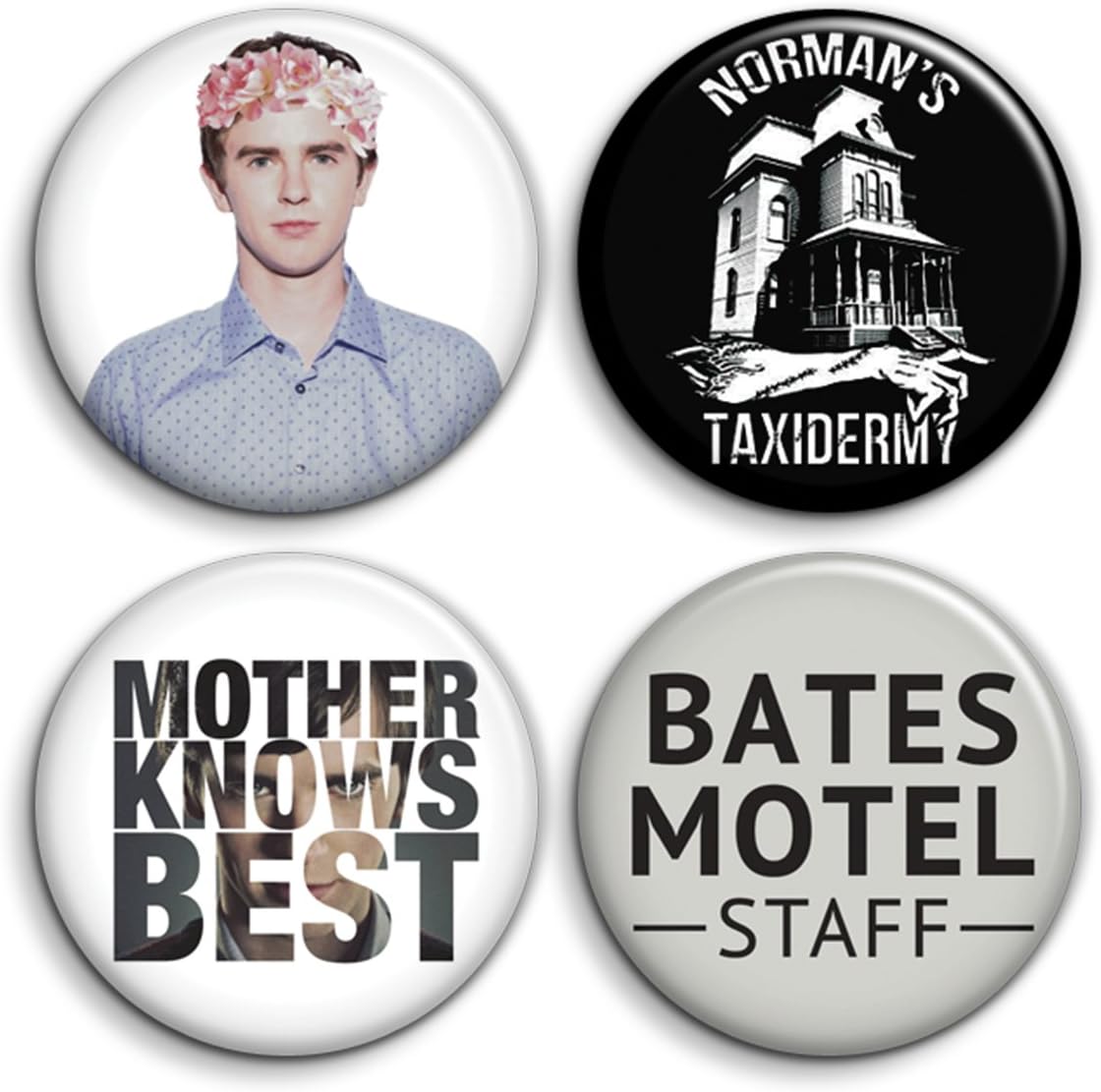 Bates Motel Button Badges (Set of 4)