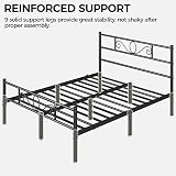 Yaheetech 5ft King Metal Bed Frame with Headboard Footboard Black view 7