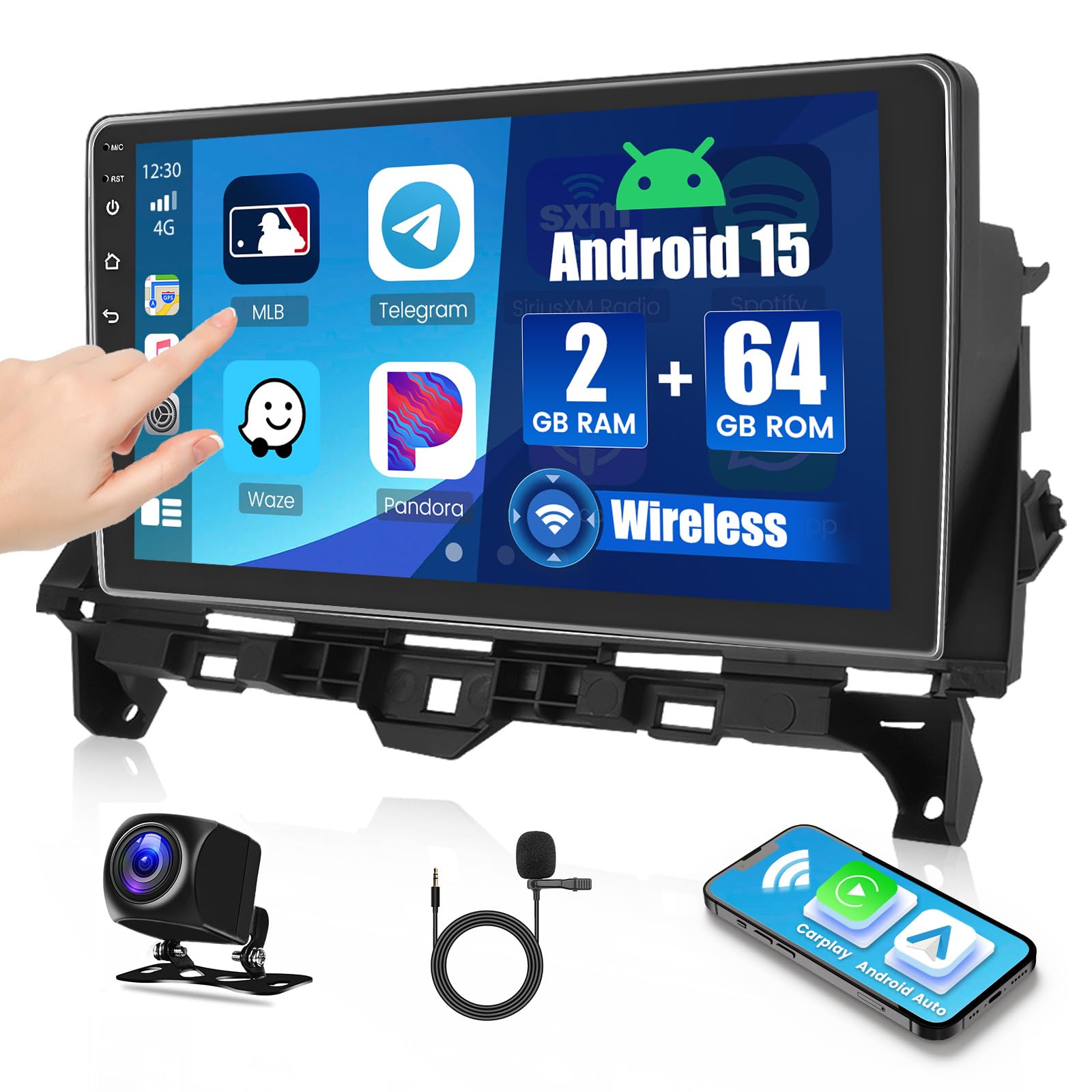 Photo 1 of [2G+64G] Android 15 Car Radio Stereo for Honda Accord 8th 2008-2013, Wireless Carplay Android Auto, 10.1 inch Touch Screen Radio Bluetooth GPS FM RDS DSP 5G WiFi +Free AHD Backup Cam