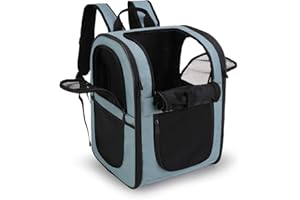 APOLLO WALKER Pet Carrier Backpack for Small Cats and Dogs, Puppies, Two-Sided Entry, Safety Features and Cushion Back Support for Travel, Hiking, Outdoor Use (Blue)