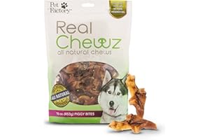 Pet Factory Real Chewz Piggy Bites Dog Chew Treats, 100% All-Natural - 16 oz