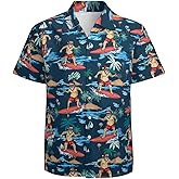 Keiutexe Mens Hawaiian Shirts Short Sleeve Button Up Beach Shirts
