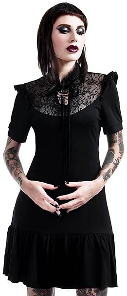Killstar Kleid Raven Never-Ruffle Dress schwarz