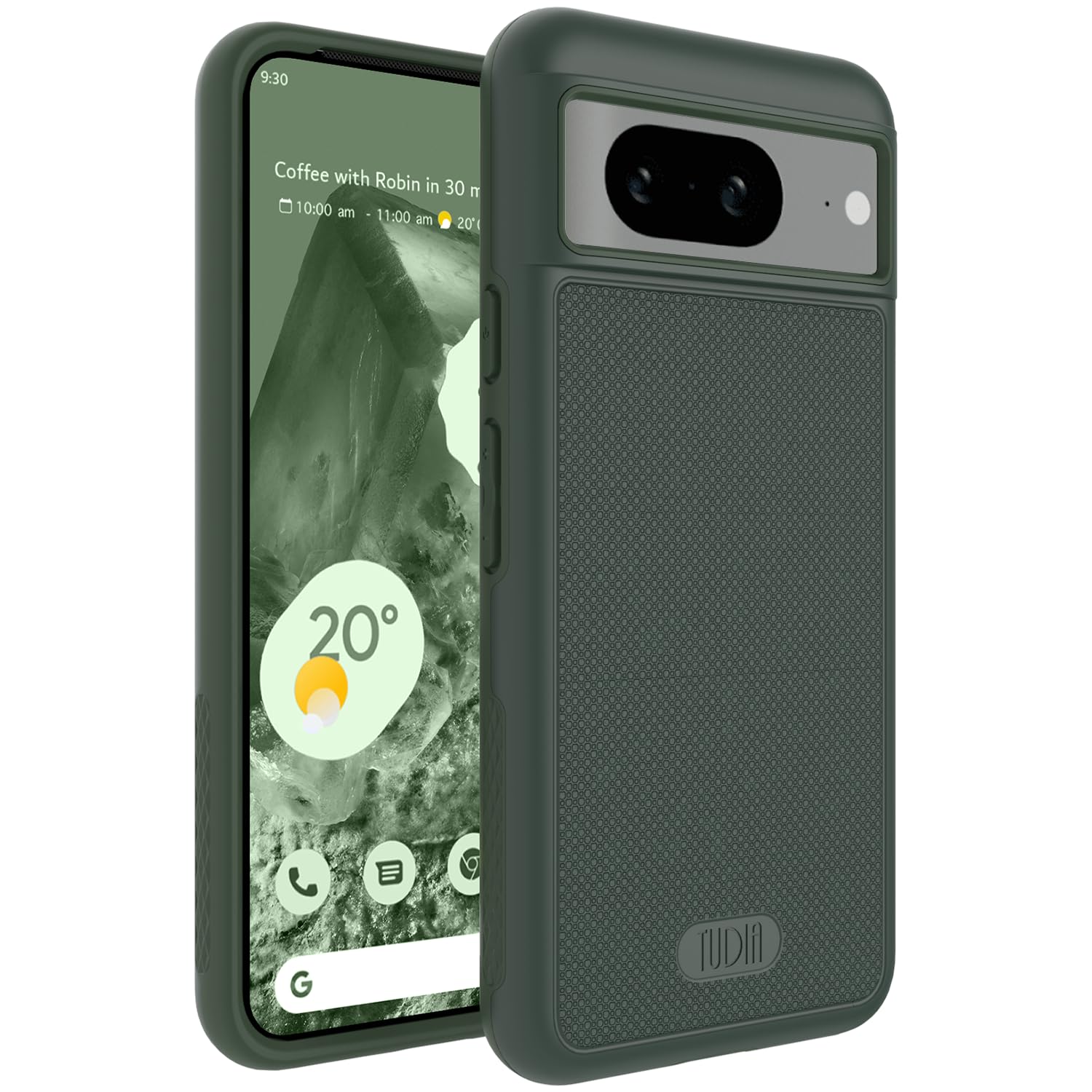 Photo 1 of TUDIA MergeGrip [Military Grade] Designed for Google Pixel 8 Case (2023) - [Drop Tested] Dual Layer Shockproof Slim Rugged Tough Heavy Duty Protective Phone Cases Cover - Pine Green